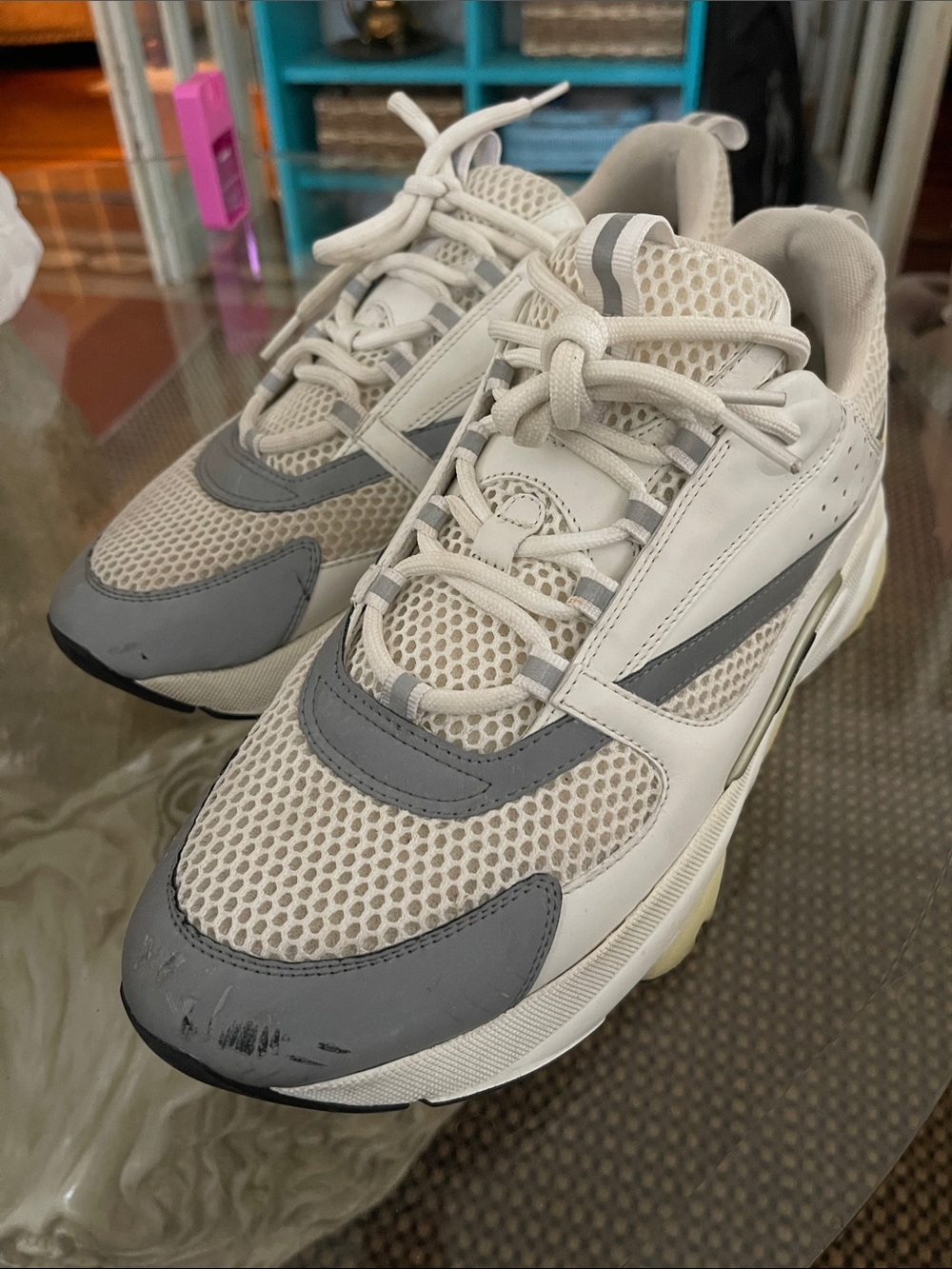 Dior Cream and Gray Men’s Sneakers
